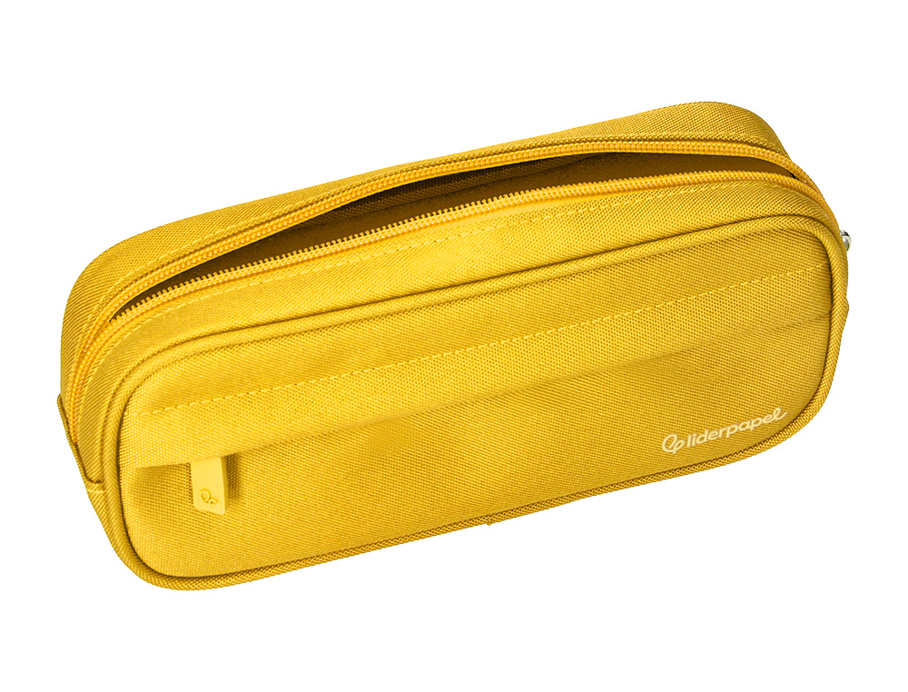 FOURRE-TOUT LIDERPAPEL RECTANGULAIRE COINS ARRONDIS  1 COMPARTIMENT AVEC POCHE     AVANT 21X9CM COLORIS JAUNE