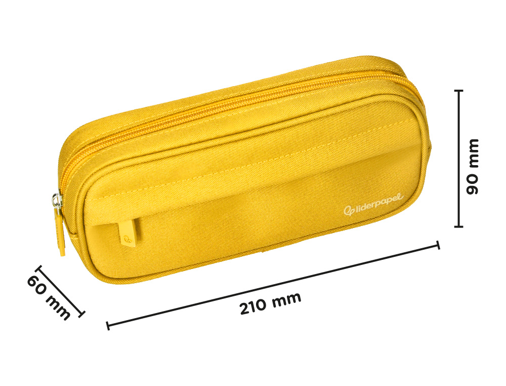 FOURRE-TOUT LIDERPAPEL RECTANGULAIRE COINS ARRONDIS  1 COMPARTIMENT AVEC POCHE     AVANT 21X9CM COLORIS JAUNE