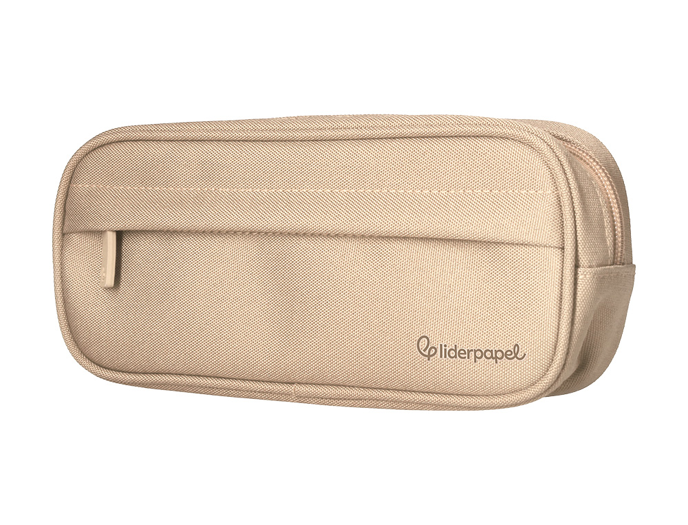 FOURRE-TOUT LIDERPAPEL RECTANGULAIRE COINS ARRONDIS  1 COMPARTIMENT AVEC POCHE     AVANT 21X9CM COLORIS BEIGE