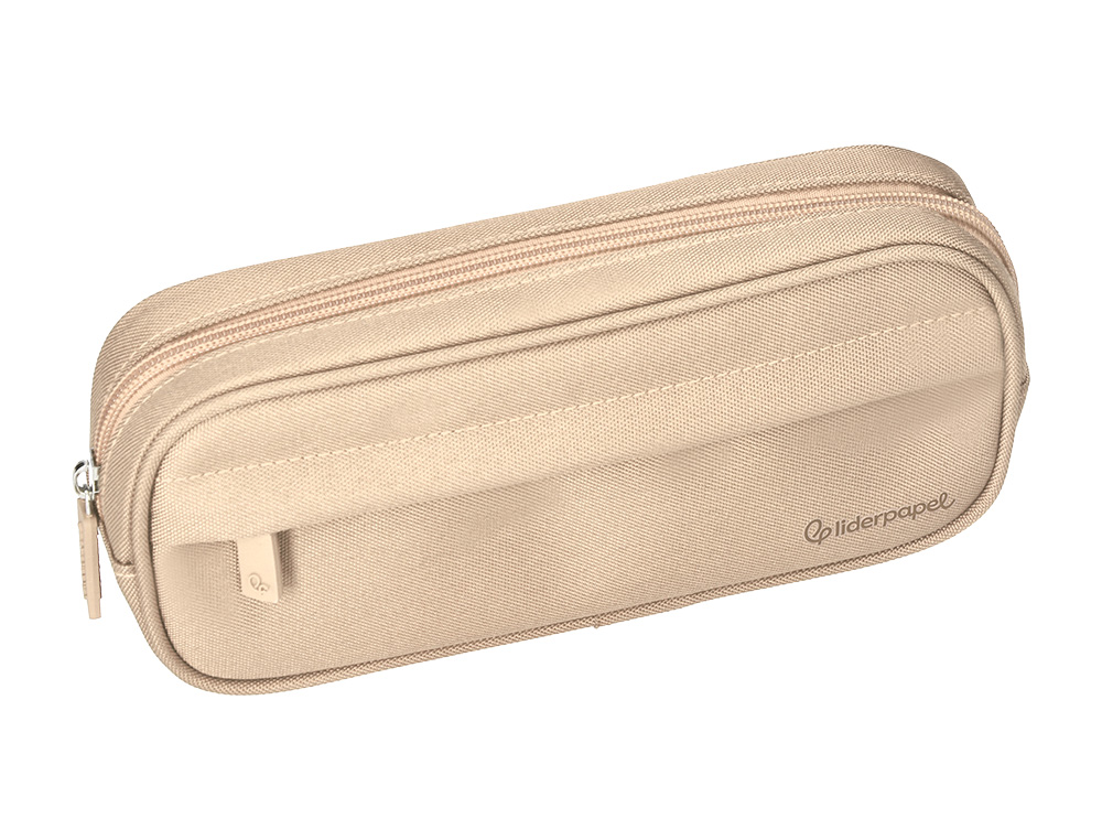 FOURRE-TOUT LIDERPAPEL RECTANGULAIRE COINS ARRONDIS  1 COMPARTIMENT AVEC POCHE     AVANT 21X9CM COLORIS BEIGE