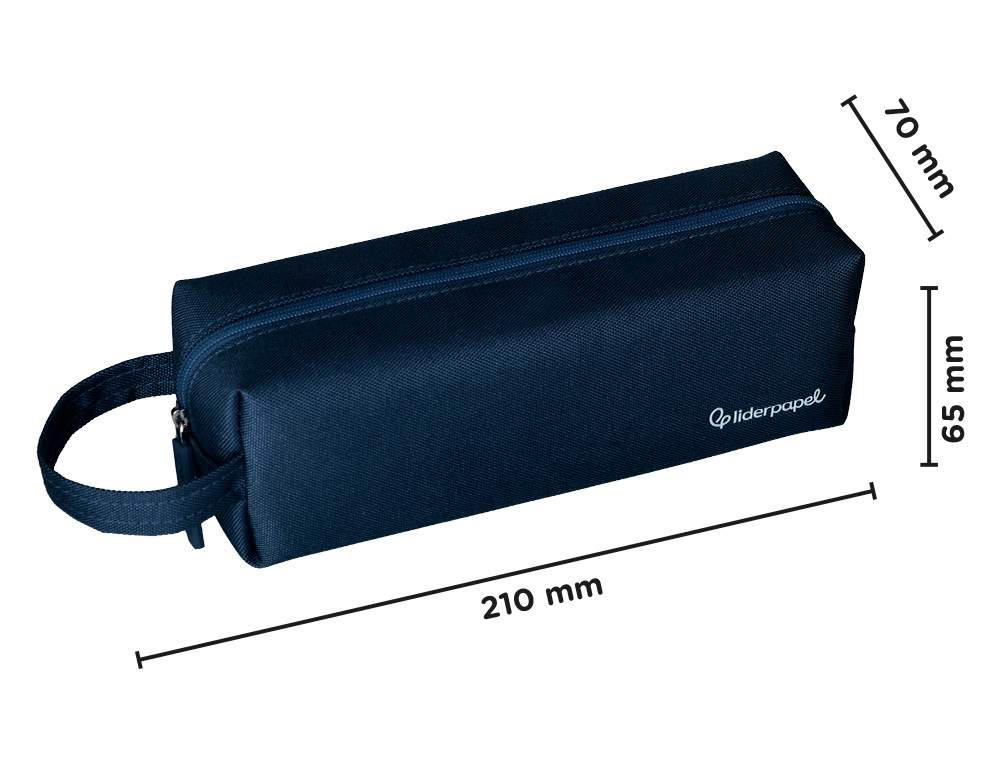 FOURRE-TOUT LIDERPAPEL 1 COMPARTIMENT AVEC ANSE 21X7CM COLORIS BLEU MARINE