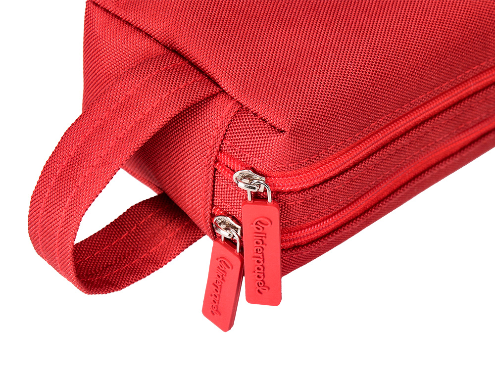 FOURRE-TOUT LIDERPAPEL RECTANGULAIRE 2 COMPARTIMENTS ANSE DE PREHENSION 21X8CM     COLORIS ROUGE