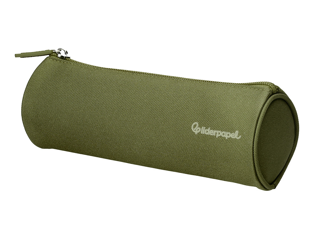 FOURRE-TOUT LIDERPAPEL ROND 21X7CM COLORIS VERT MILITAIRE