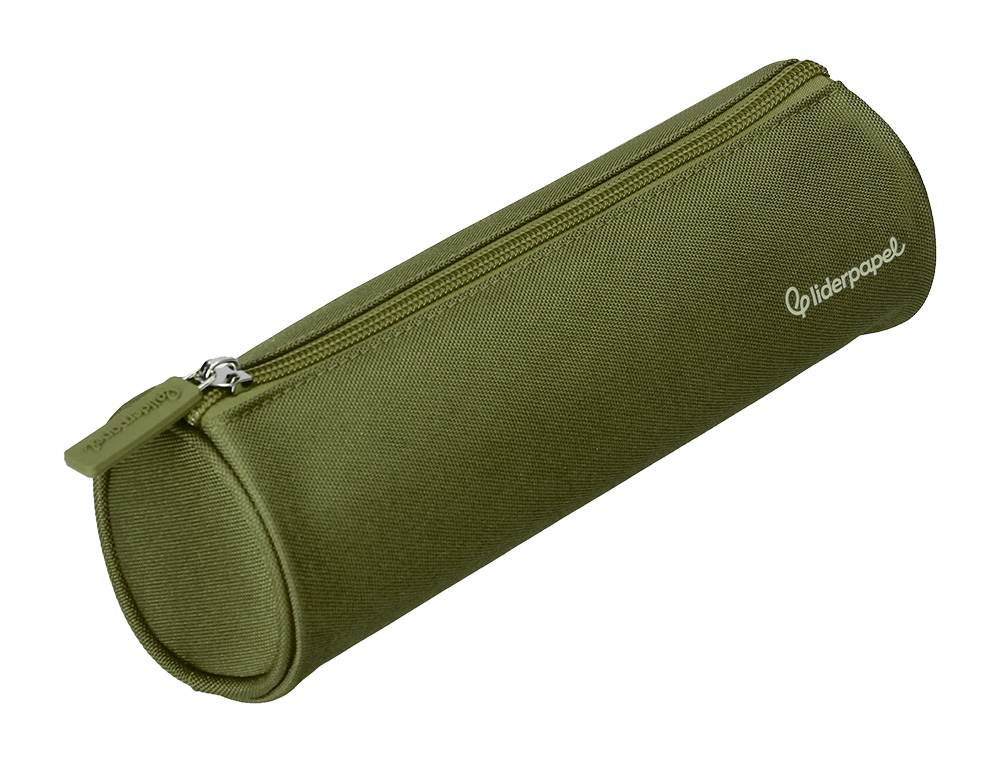 FOURRE-TOUT LIDERPAPEL ROND 21X7CM COLORIS VERT MILITAIRE