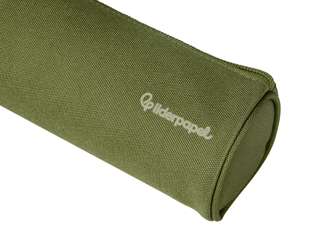 FOURRE-TOUT LIDERPAPEL ROND 21X7CM COLORIS VERT MILITAIRE