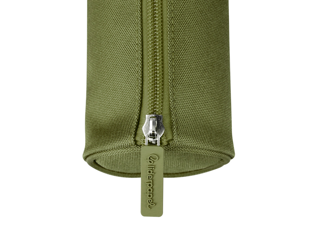 FOURRE-TOUT LIDERPAPEL ROND 21X7CM COLORIS VERT MILITAIRE