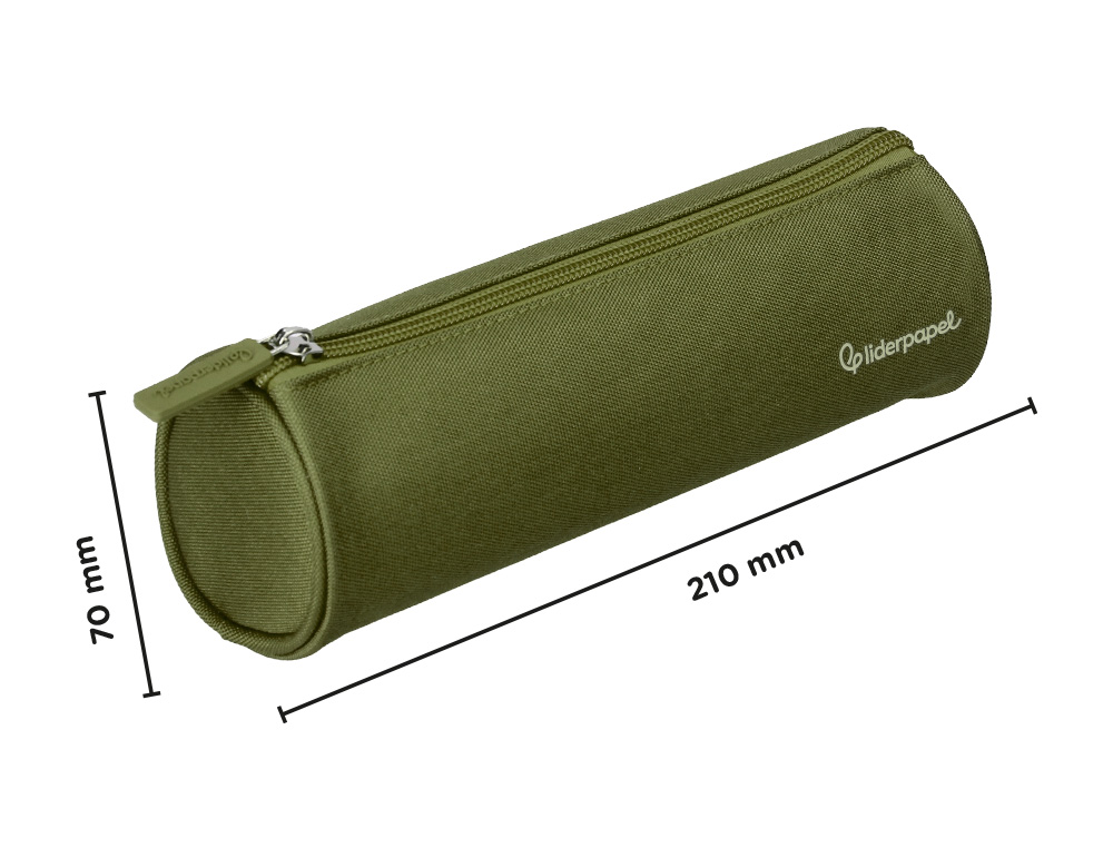 FOURRE-TOUT LIDERPAPEL ROND 21X7CM COLORIS VERT MILITAIRE