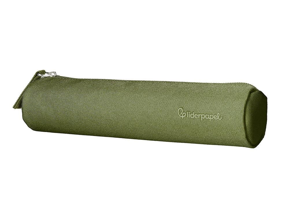 FOURRE-TOUT LIDERPAPEL ROND MINCE 22X4,5CM COLORIS VERT MILITAIRE