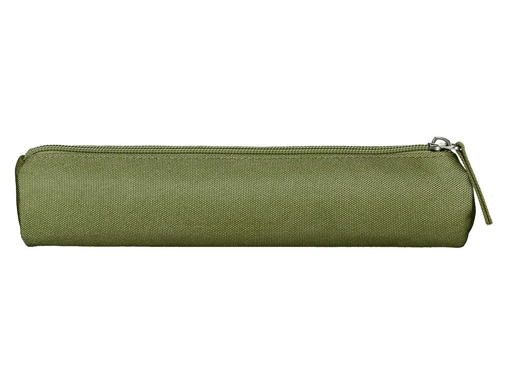 FOURRE-TOUT LIDERPAPEL ROND MINCE 22X4,5CM COLORIS VERT MILITAIRE