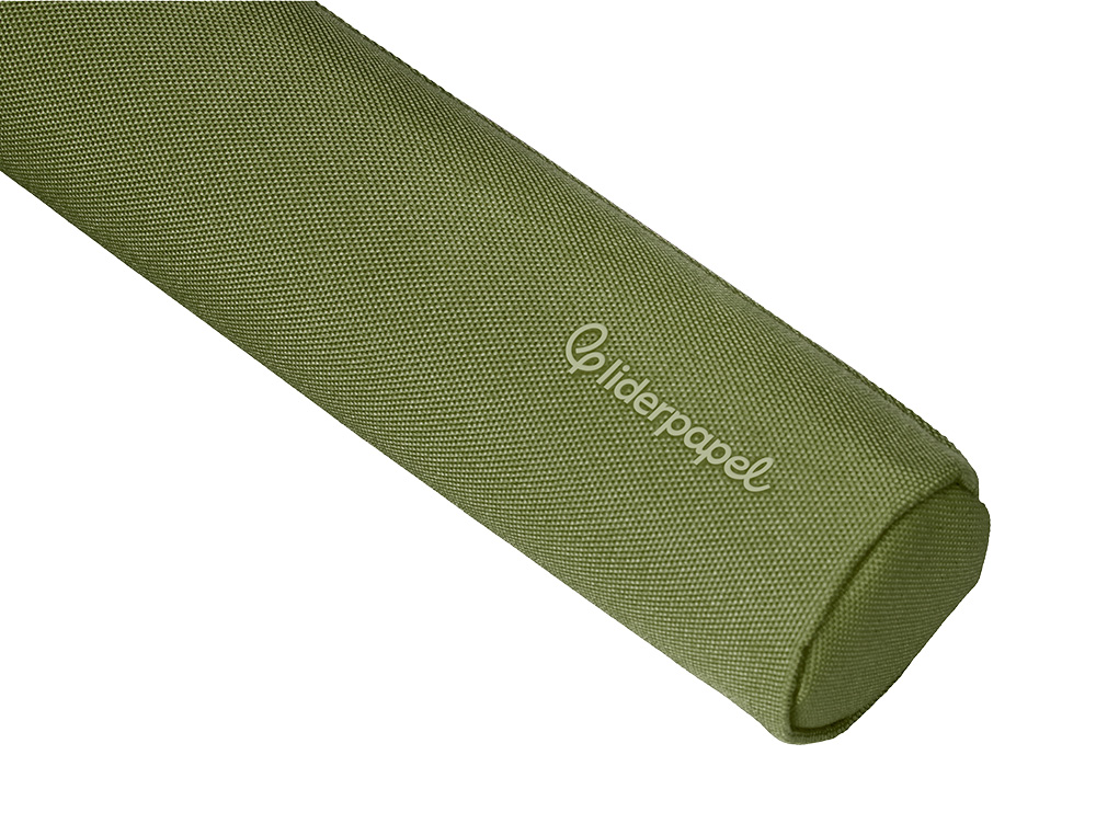 FOURRE-TOUT LIDERPAPEL ROND MINCE 22X4,5CM COLORIS VERT MILITAIRE