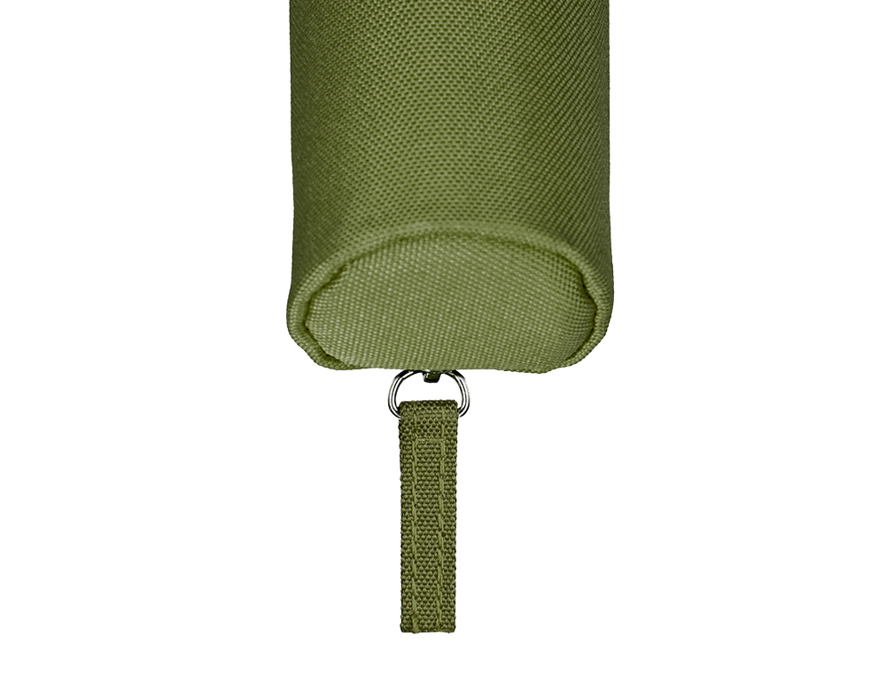 FOURRE-TOUT LIDERPAPEL ROND MINCE 22X4,5CM COLORIS VERT MILITAIRE