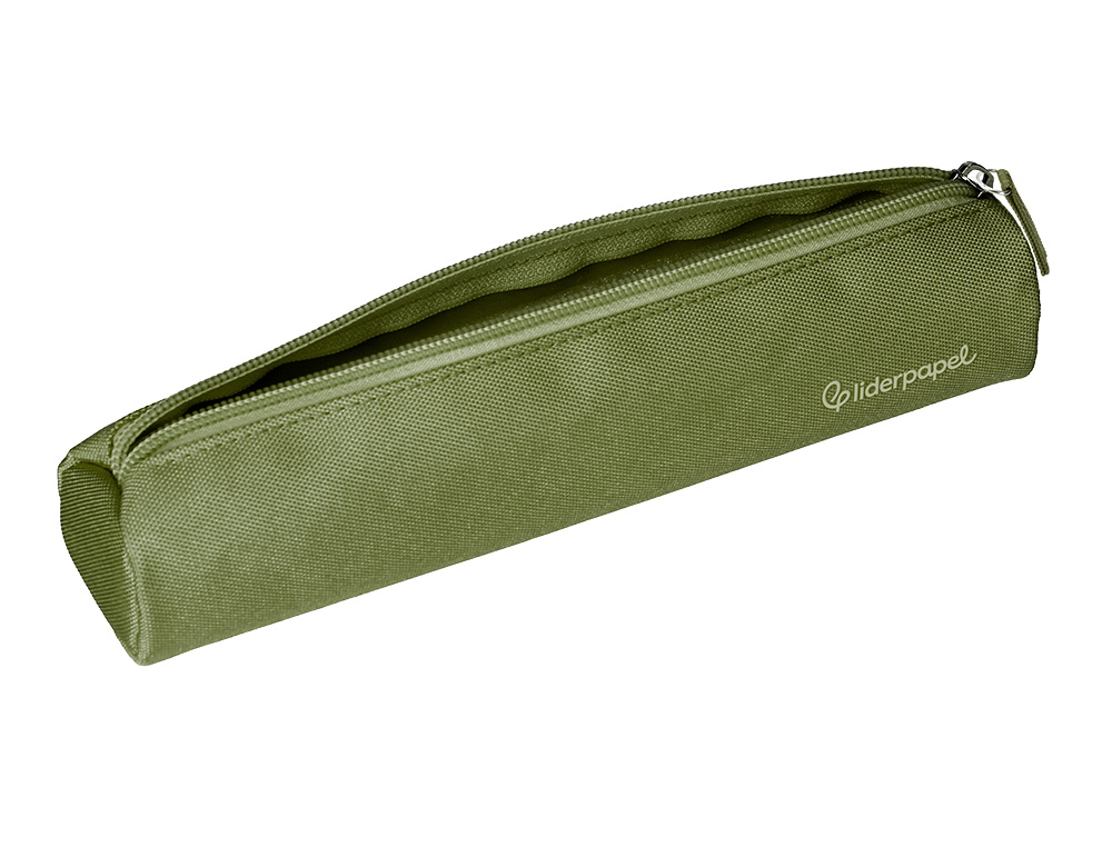 FOURRE-TOUT LIDERPAPEL ROND MINCE 22X4,5CM COLORIS VERT MILITAIRE