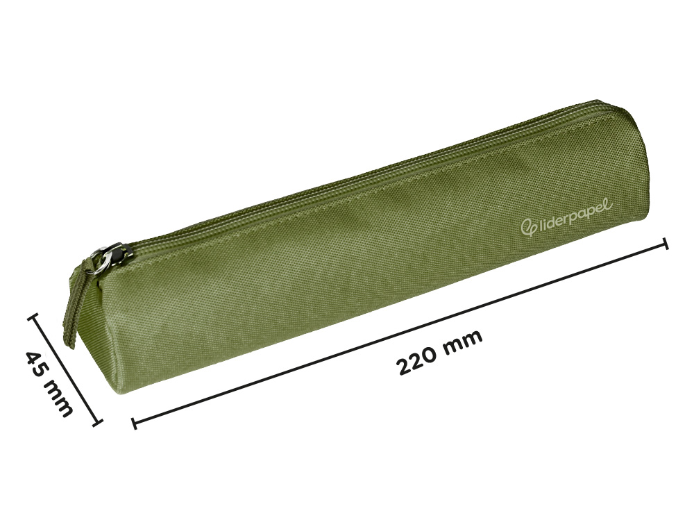 FOURRE-TOUT LIDERPAPEL ROND MINCE 22X4,5CM COLORIS VERT MILITAIRE