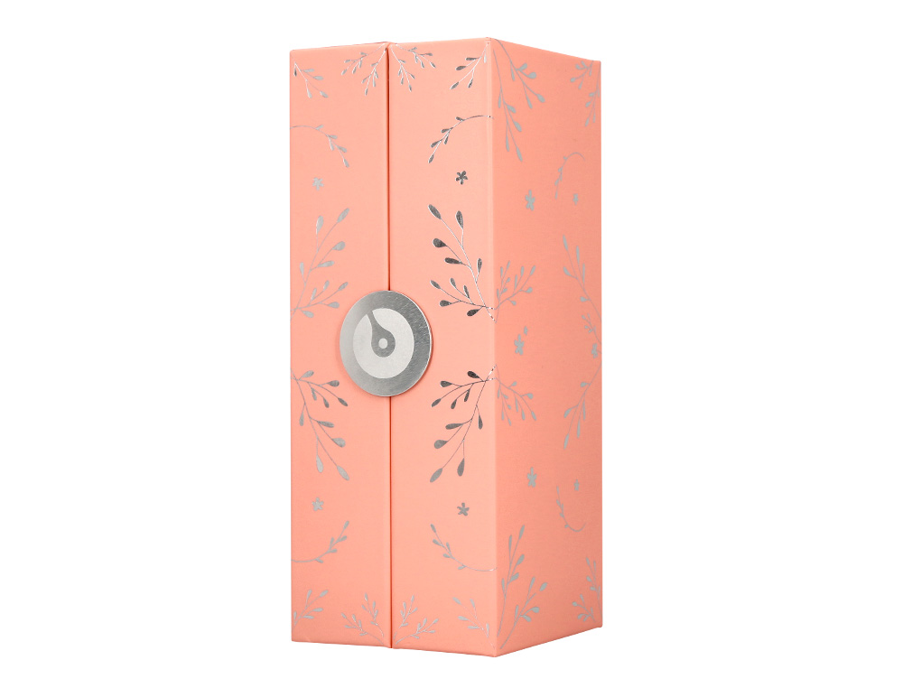 STYLO-BILLE BELIUS BELLA ALUMINIUM ENCRE BLEUE COLORIS ROSE DESIGN RELIEF ARGENTE         BOITE DESIGN