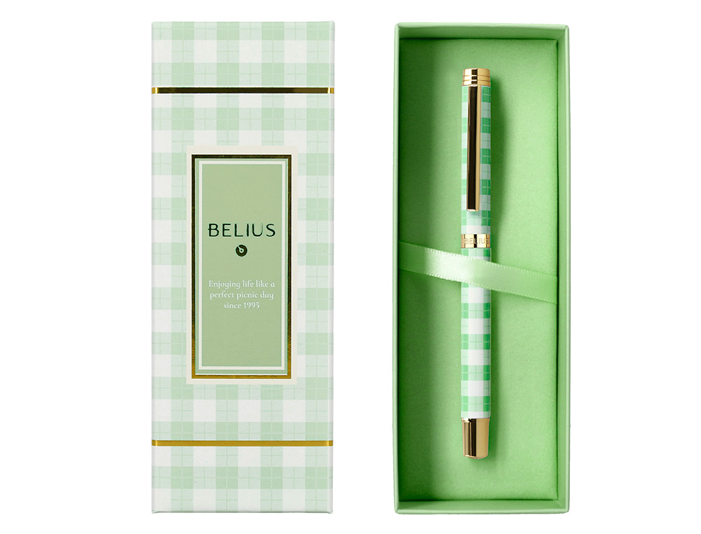 ROLLER BELIUS PICNIC ALUMINIUM ENCRE NOIRE COLORIS VERT DORE BOITE               DESIGN