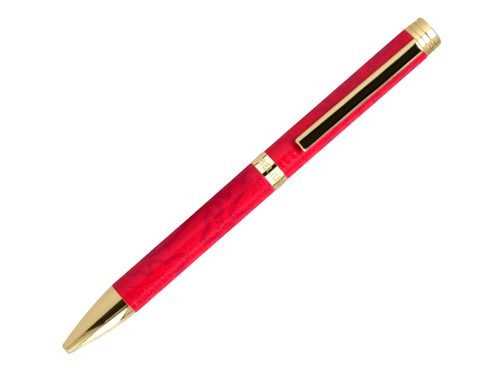 STYLO-BILLE BELIUS WILD WEST ALUMINIUM ENCRE BLEUE COLORIS BORDEAUX DORE BOITE DESIGN