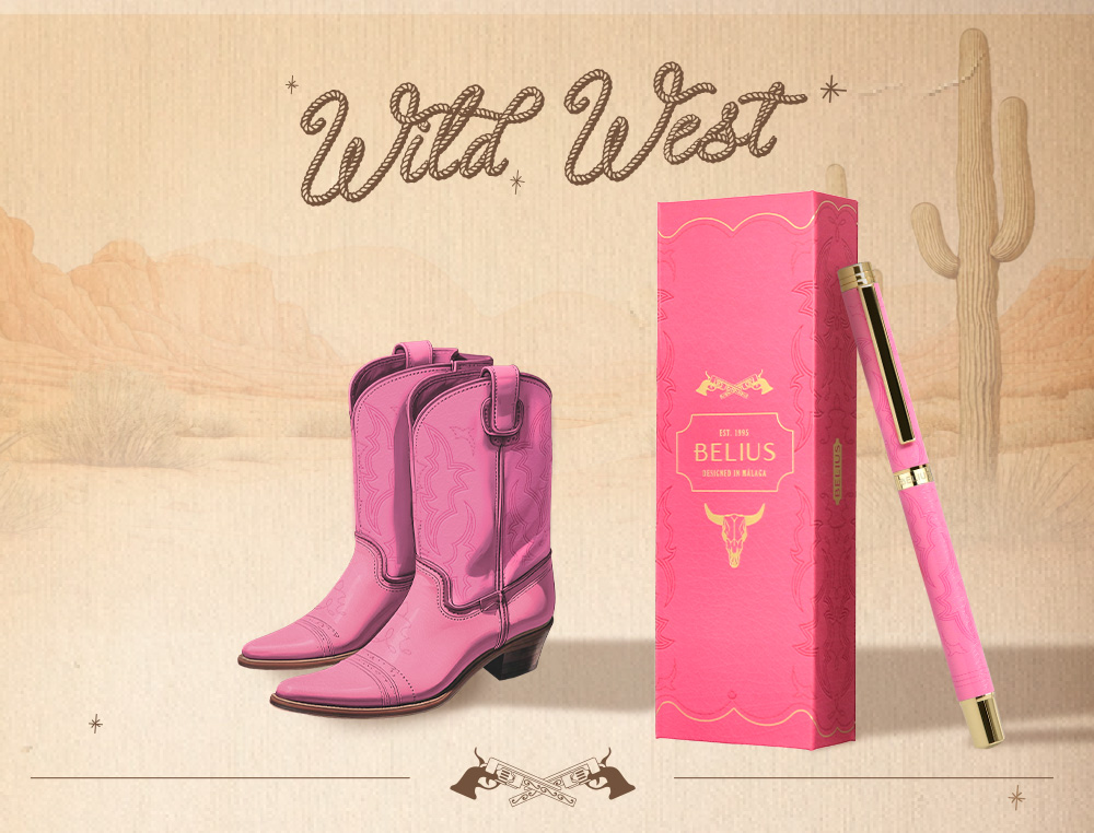 ROLLER BELIUS WILD WEST ALUMINIUM ENCRE NOIRE COLORIS ROSE DORE BOITE DESIGN