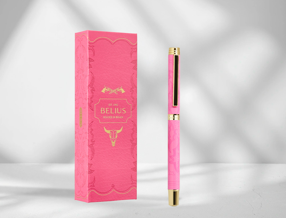 ROLLER BELIUS WILD WEST ALUMINIUM ENCRE NOIRE COLORIS ROSE DORE BOITE DESIGN