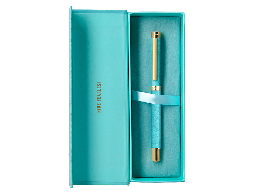 ROLLER BELIUS WILD WEST ALUMINIUM ENCRE NOIRE COLORIS BLEU TURQUOISE BOITE DESIGN