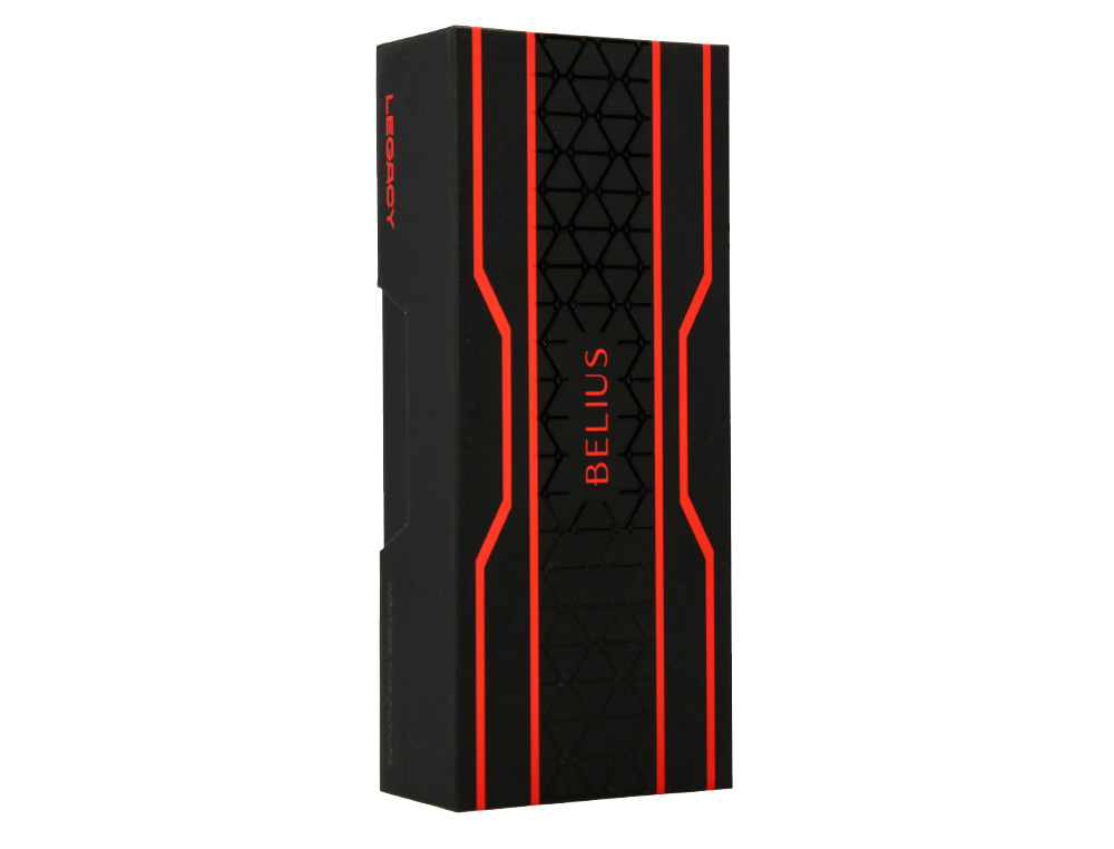 STYLO-BILLE BELIUS LEGACY ALUMINIUM ENCRE BLEUE DESIGN TRIANGLE ROUGE CORPS NOIR BOITE DESIGN