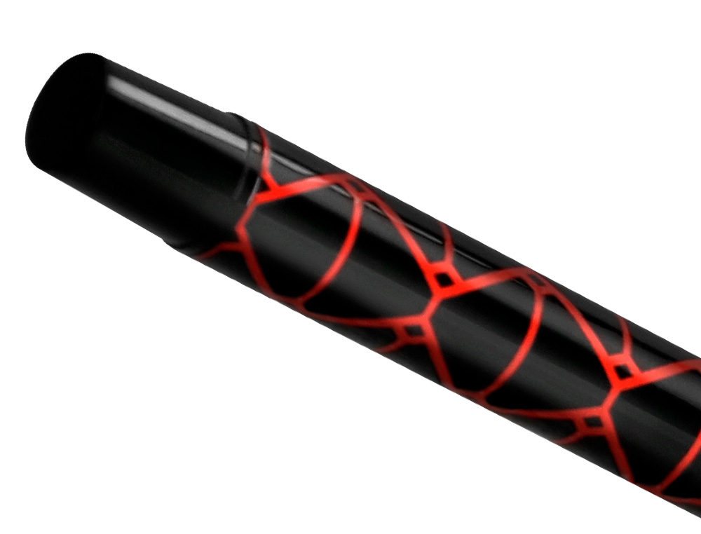 STYLO-BILLE BELIUS LEGACY ALUMINIUM ENCRE BLEUE DESIGN TRIANGLE ROUGE CORPS NOIR BOITE DESIGN
