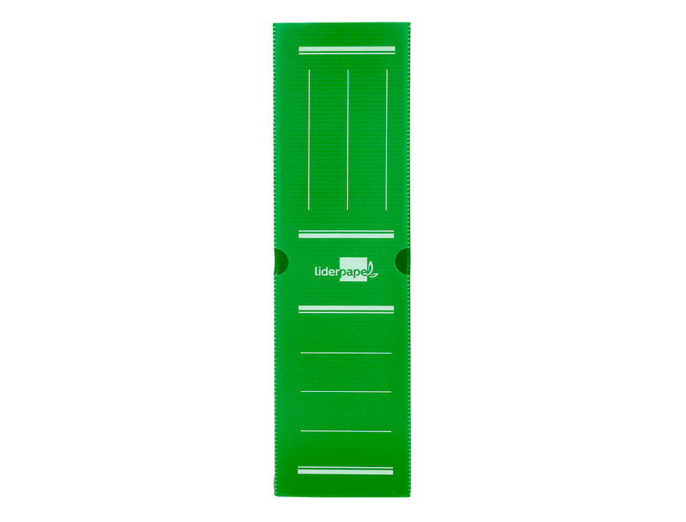 BOITE A ARCHIVES LIDERPAPEL POLYPROPYLENE ONDULE DOS 100MM 360X100X260MM COLORIS VERT