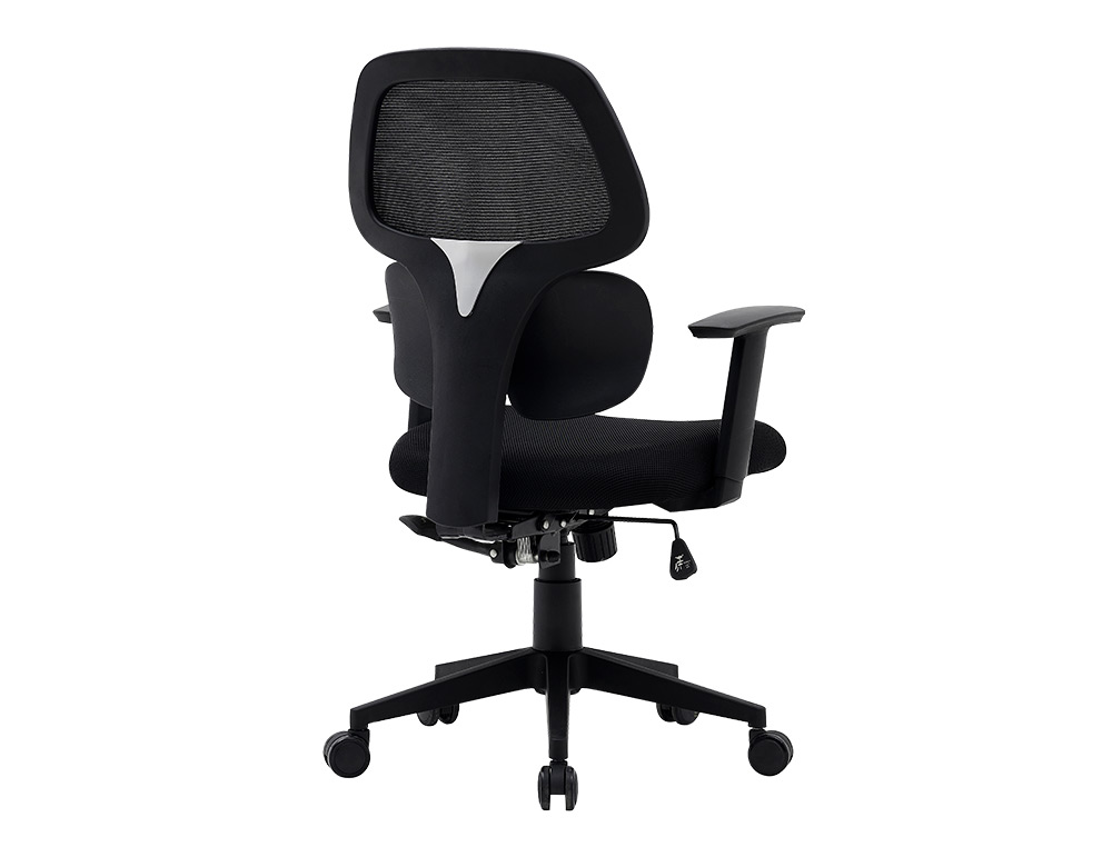 CHAISE OPERATEUR Q-CONNECT ANCONA MAILLE BASE METALLIQUE HAUT MAX 1110 LARG 660 PROF   590 ROUES PREMIUM COLORIS NOIR