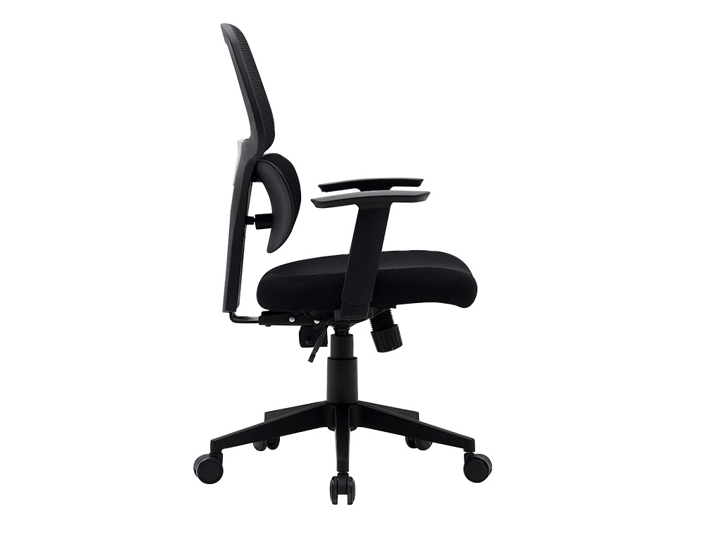 CHAISE OPERATEUR Q-CONNECT ANCONA MAILLE BASE METALLIQUE HAUT MAX 1110 LARG 660 PROF   590 ROUES PREMIUM COLORIS NOIR