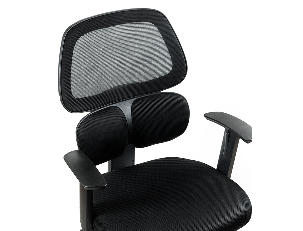 CHAISE OPERATEUR Q-CONNECT ANCONA MAILLE BASE METALLIQUE HAUT MAX 1110 LARG 660 PROF   590 ROUES PREMIUM COLORIS NOIR