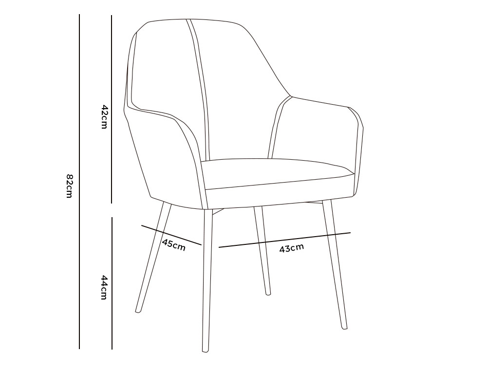 CHAISE CONFIDENT Q-CONNECT SIEMIONE BASE METALLIQUE HAUT MAX 820 LARG 570 PROF 580     COLORIS MARRON