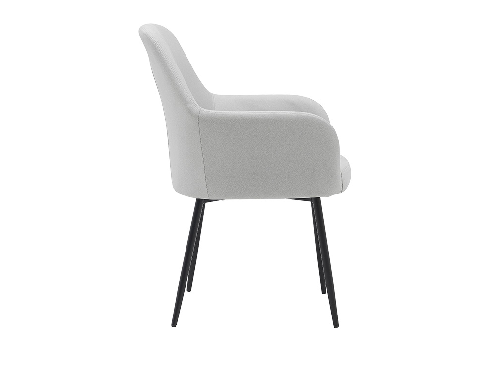 CHAISE CONFIDENT Q-CONNECT SIEMIONE BASE METALLIQUE HAUT MAX 820 LARG 570 PROF 580     COLORIS GRIS CLAIR