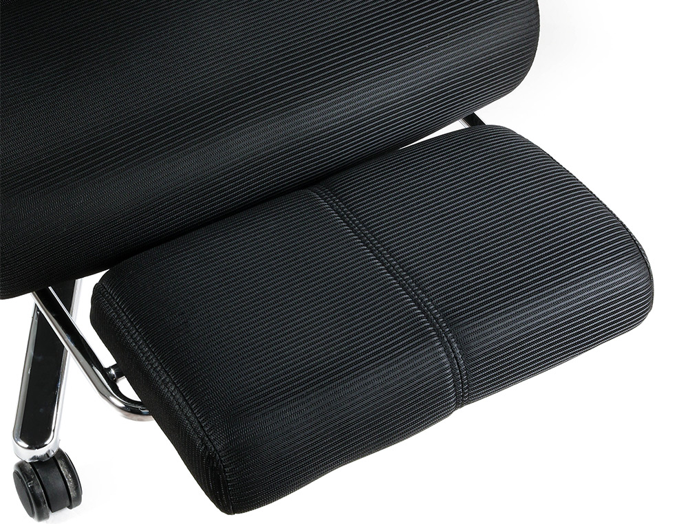 CHAISE DIRECTION Q-CONNECT RAVENNA MAILLE BASE METALLIQUE HAUT MAX 1300 LARG 550 PROF  510MM ROUES PREMIUM NOIR