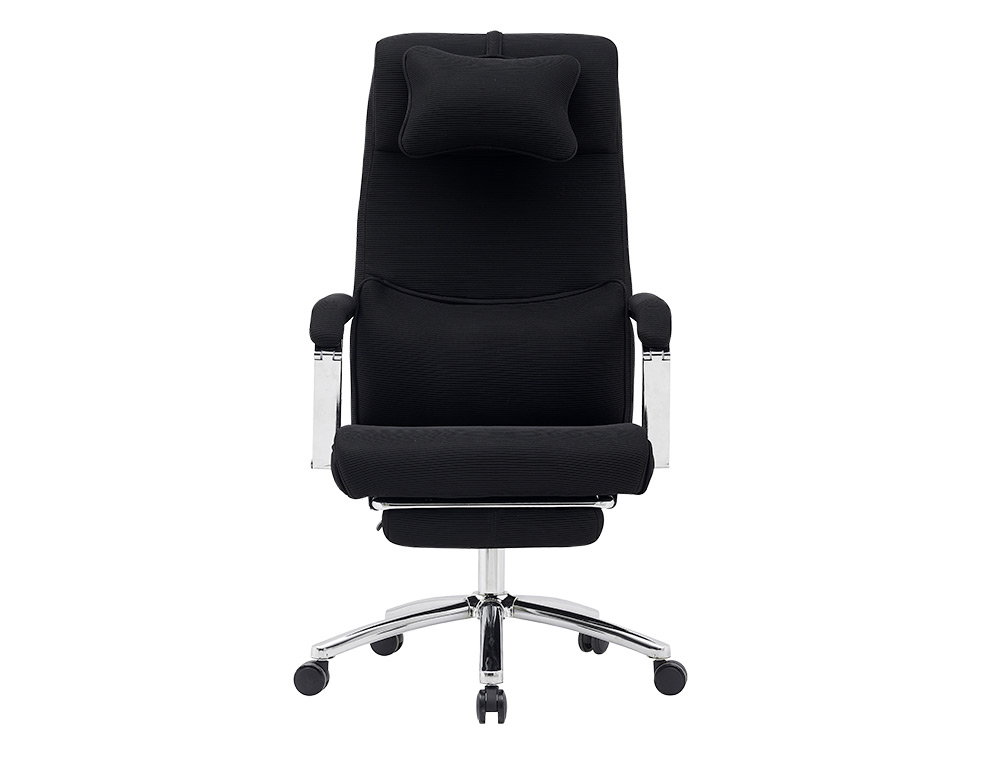 CHAISE DIRECTION Q-CONNECT RAVENNA MAILLE BASE METALLIQUE HAUT MAX 1300 LARG 550 PROF  510MM ROUES PREMIUM NOIR