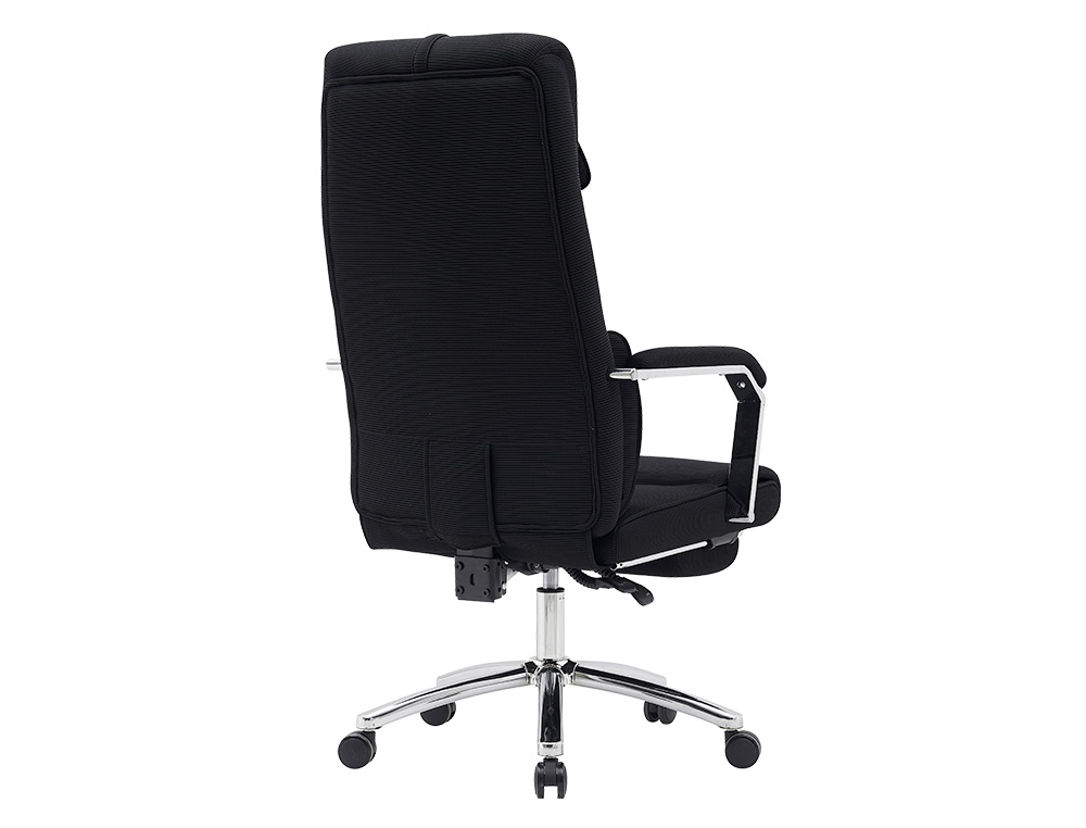 CHAISE DIRECTION Q-CONNECT RAVENNA MAILLE BASE METALLIQUE HAUT MAX 1300 LARG 550 PROF  510MM ROUES PREMIUM NOIR