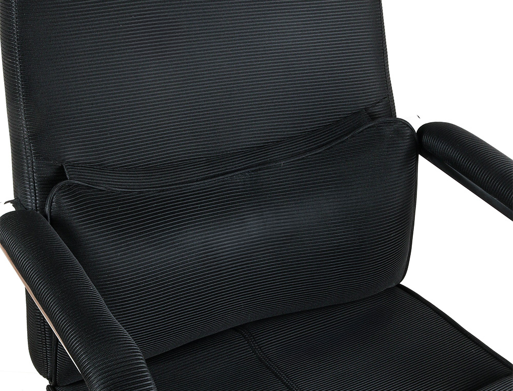 CHAISE DIRECTION Q-CONNECT RAVENNA MAILLE BASE METALLIQUE HAUT MAX 1300 LARG 550 PROF  510MM ROUES PREMIUM NOIR