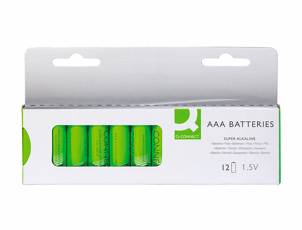 PILE Q-CONNECT ALCALINE AAA BLISTER 12 UNITES