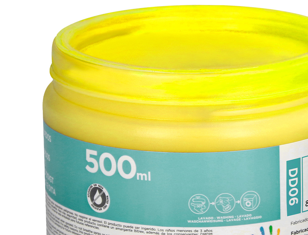 PEINTURE AU DOIGT LIDERPAPEL FLACON 500 ML COLORIS JAUNE