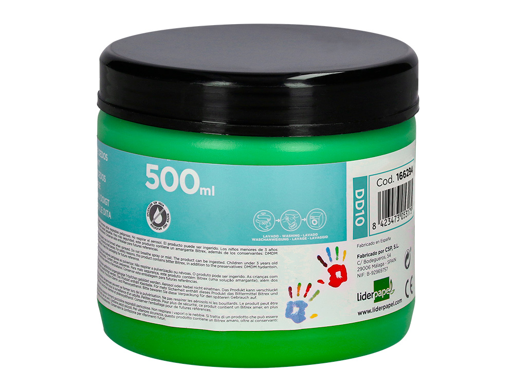 PEINTURE AU DOIGT LIDERPAPEL FLACON 500 ML COLORIS VERT
