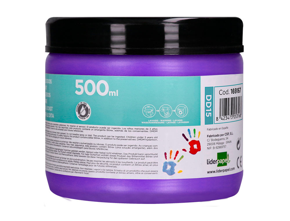 PEINTURE AU DOIGT LIDERPAPEL FLACON 500 ML COLORIS VIOLET