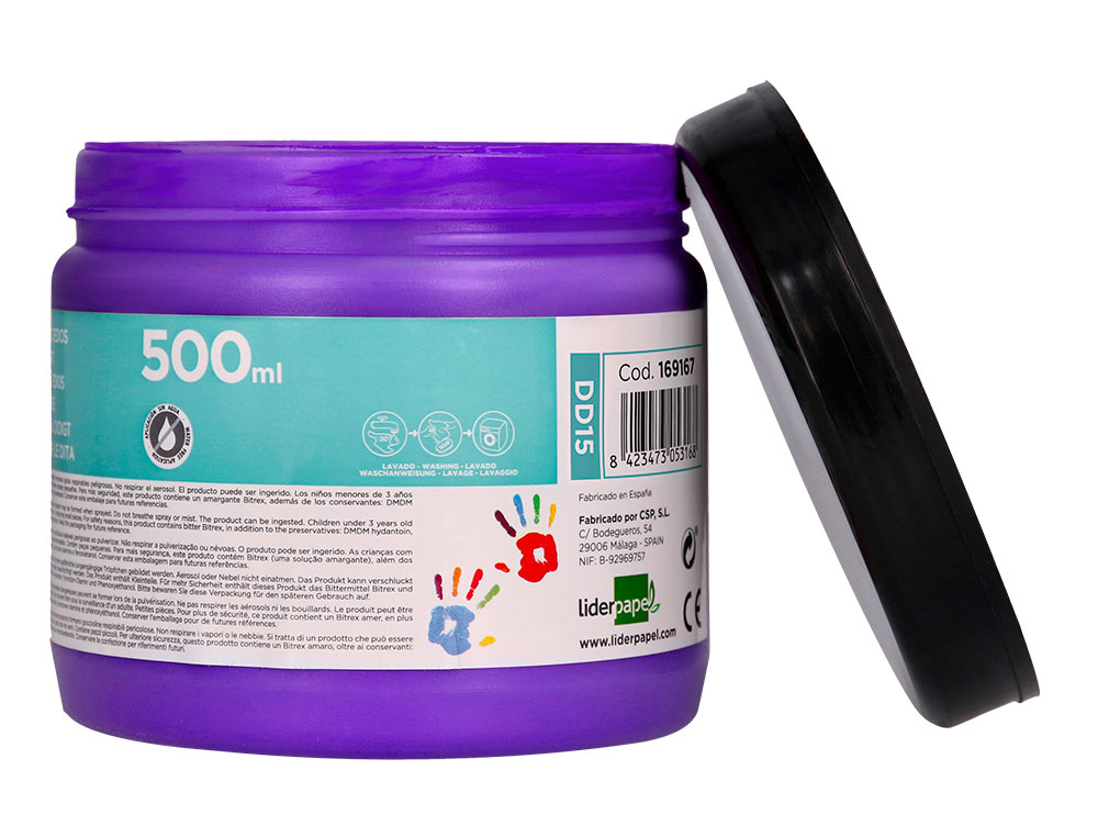 PEINTURE AU DOIGT LIDERPAPEL FLACON 500 ML COLORIS VIOLET