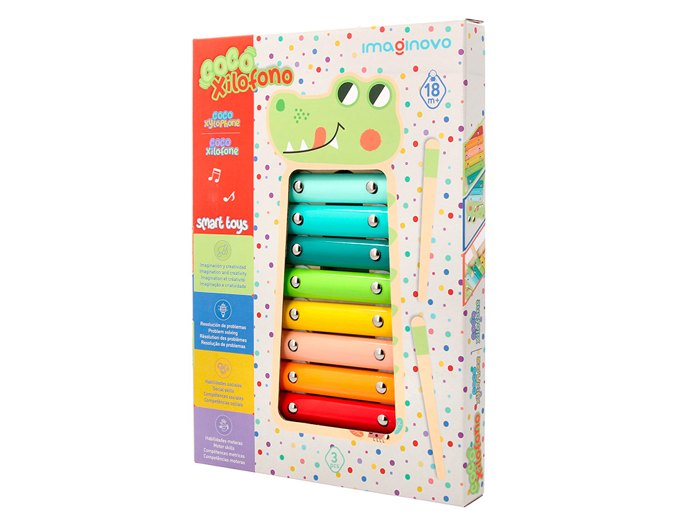 JEU ENFANT IMAGINOVO CROCODILE INSTRUMENT MUSICAL  XYLOPHONE BOIS +18 MOIS       28X14,8X2,5 CM