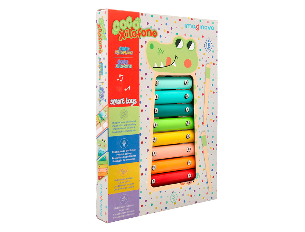 JEU ENFANT IMAGINOVO CROCODILE INSTRUMENT MUSICAL  XYLOPHONE BOIS +18 MOIS       28X14,8X2,5 CM