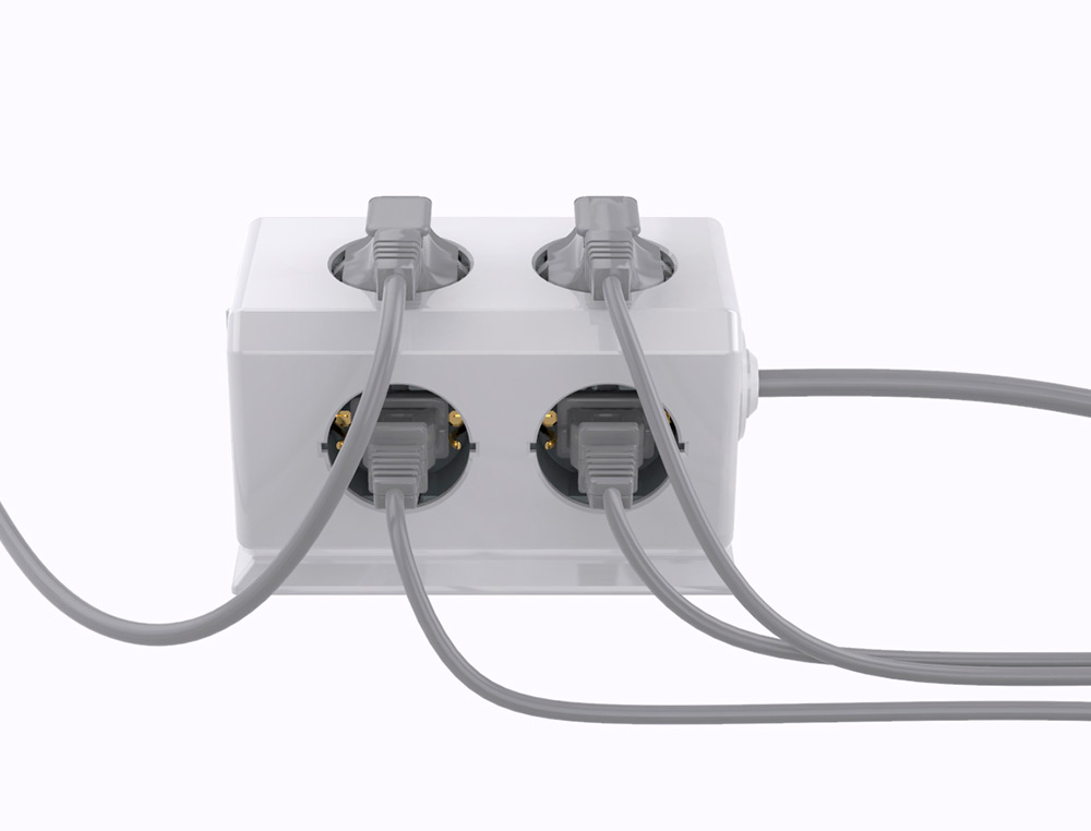 MULTIPRISE Q-CONNECT 10 EN 1 CABLE 1,4M 6 PRISES COURANT 3 PORTS USB 1 PORT USB-C        140X76X87 MM