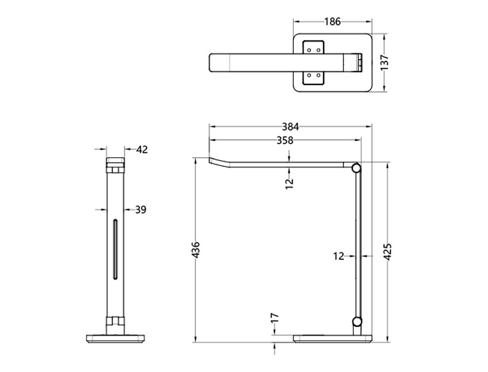 LAMPE BUREAU Q-CONNECT PUISSANCE 10W INTERRUPTEUR A  CAPTEUR 3 NIVEAU COLORIS NOIR