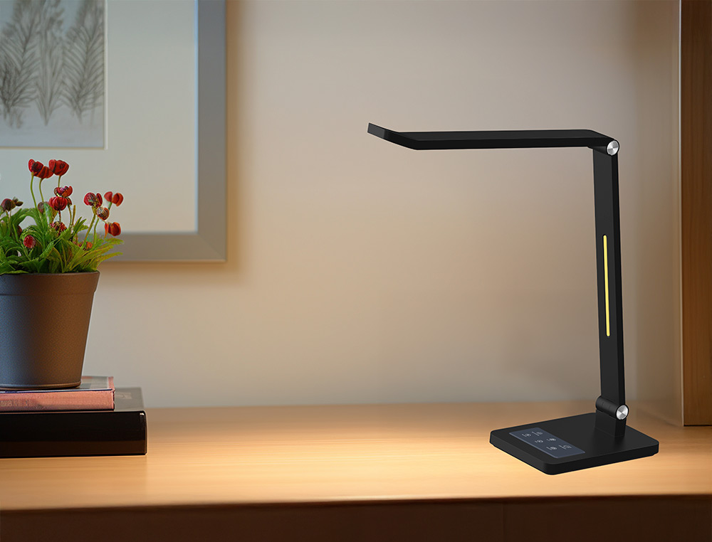 LAMPE BUREAU Q-CONNECT PUISSANCE 10W INTERRUPTEUR A  CAPTEUR 3 NIVEAU COLORIS NOIR