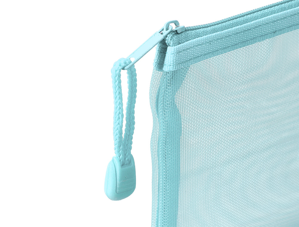 POCHETTE ZIP LIDERPAPEL A5 MULTIUSAGE FERMETURE ECLAIR POLYESTER TRANSPIRABLE COLORIS BLEU CIEL