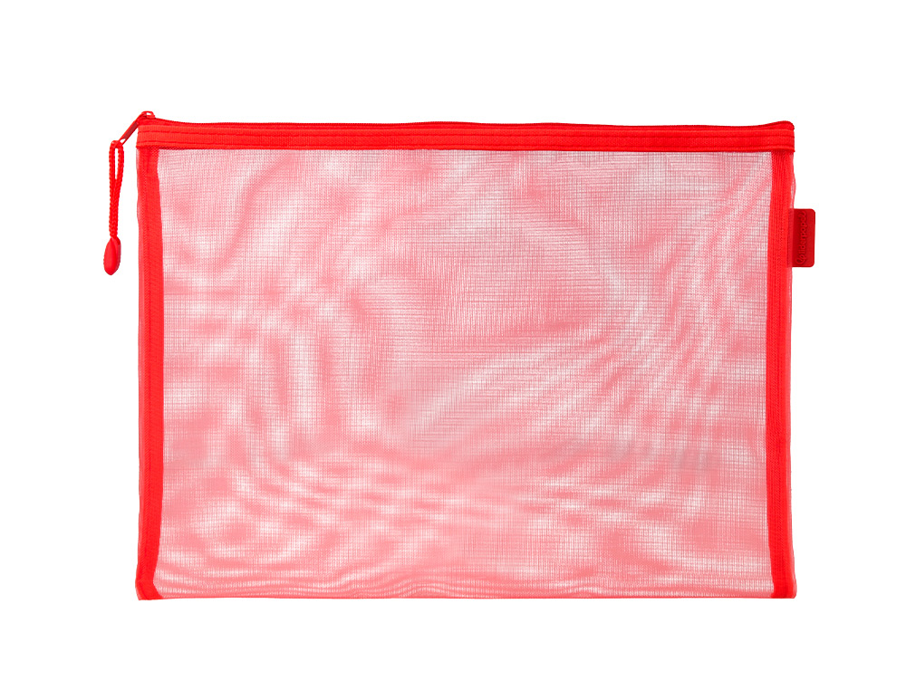 POCHETTE ZIP LIDERPAPEL A5 MULTIUSAGE FERMETURE ECLAIR POLYESTER TRANSPIRABLE COLORIS ROUGE