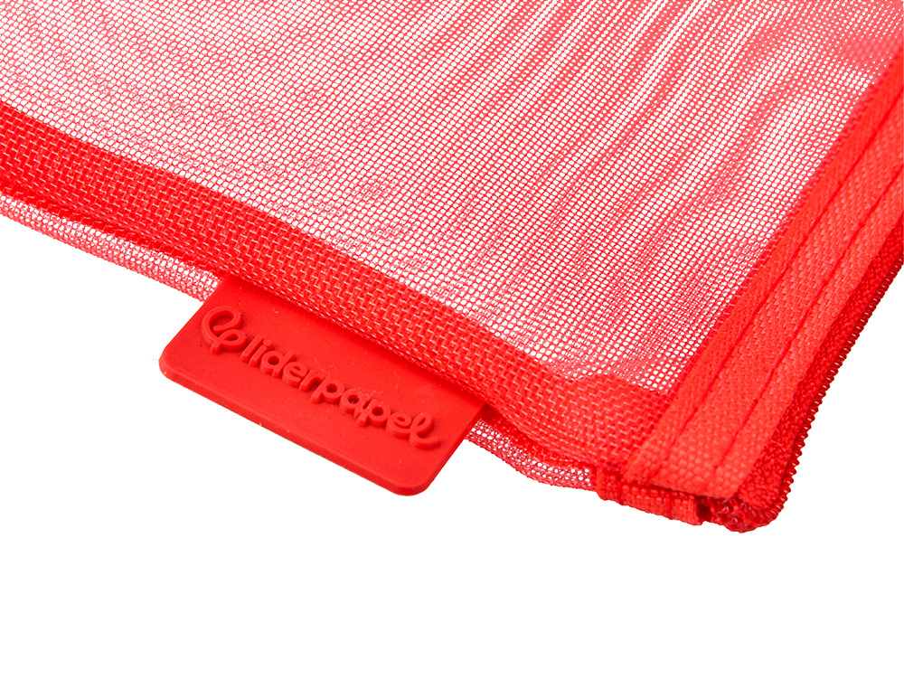 POCHETTE ZIP LIDERPAPEL A5 MULTIUSAGE FERMETURE ECLAIR POLYESTER TRANSPIRABLE COLORIS ROUGE