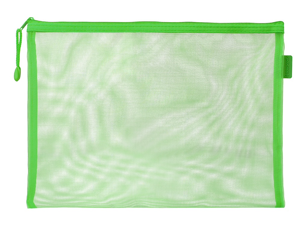 POCHETTE ZIP LIDERPAPEL A4 MULTIUSAGE FERMETURE ECLAIR POLYESTER TRANSPIRABLE COLORIS VERT PASTEL