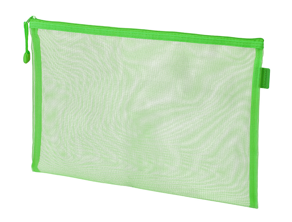 POCHETTE ZIP LIDERPAPEL A4 MULTIUSAGE FERMETURE ECLAIR POLYESTER TRANSPIRABLE COLORIS VERT PASTEL
